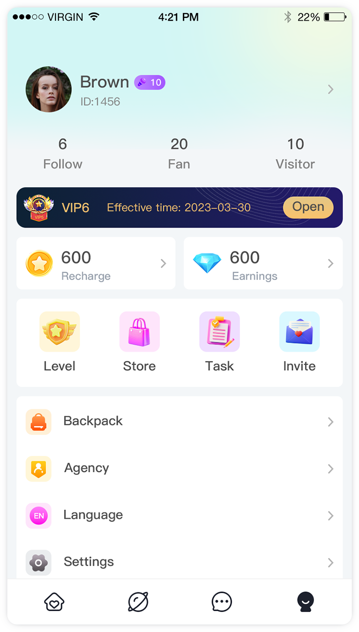 Voice room gift and interaction screen